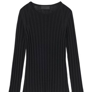Nili Lotan Katie Black Long Sleeve Sweater